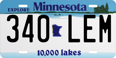 MN license plate 340LEM