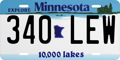 MN license plate 340LEW