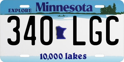 MN license plate 340LGC