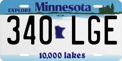 MN license plate 340LGE