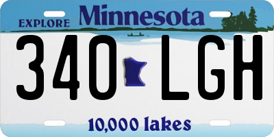 MN license plate 340LGH