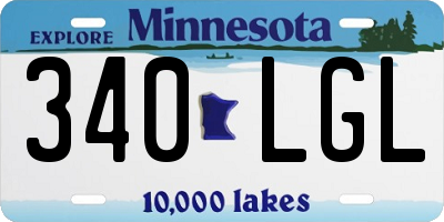 MN license plate 340LGL