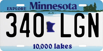 MN license plate 340LGN