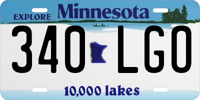 MN license plate 340LGO