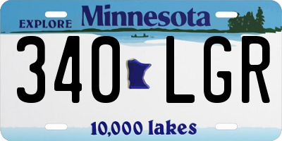 MN license plate 340LGR