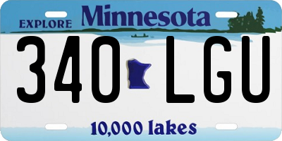 MN license plate 340LGU