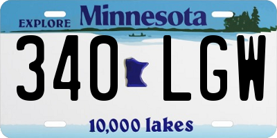 MN license plate 340LGW