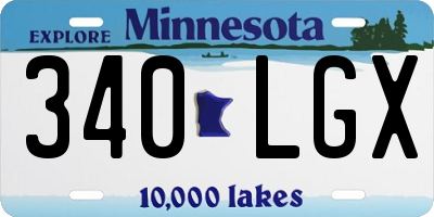 MN license plate 340LGX