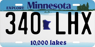 MN license plate 340LHX
