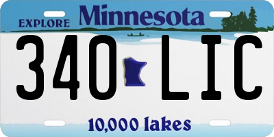 MN license plate 340LIC