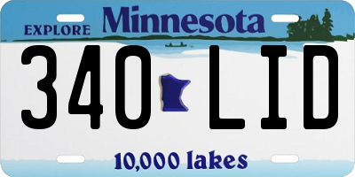 MN license plate 340LID