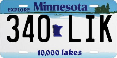 MN license plate 340LIK