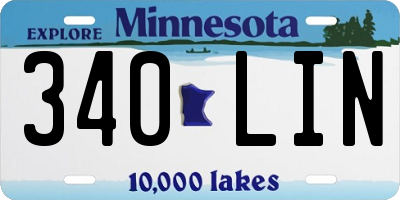 MN license plate 340LIN
