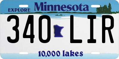 MN license plate 340LIR