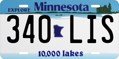 MN license plate 340LIS
