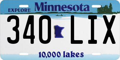 MN license plate 340LIX