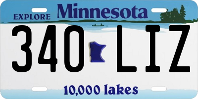 MN license plate 340LIZ