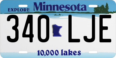 MN license plate 340LJE