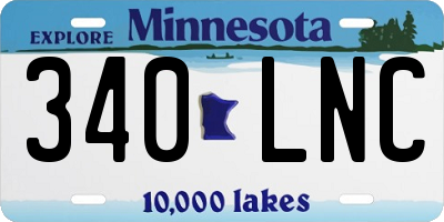 MN license plate 340LNC