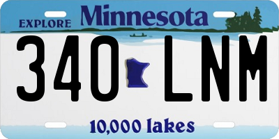 MN license plate 340LNM