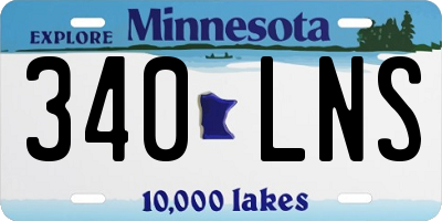 MN license plate 340LNS
