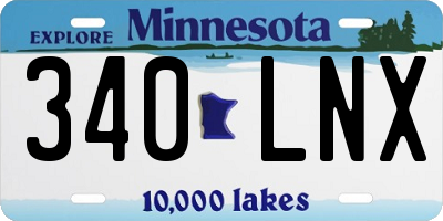 MN license plate 340LNX