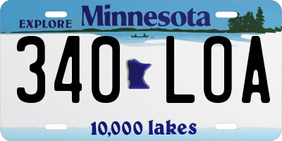 MN license plate 340LOA
