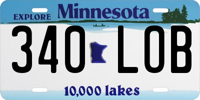 MN license plate 340LOB