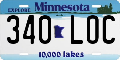 MN license plate 340LOC