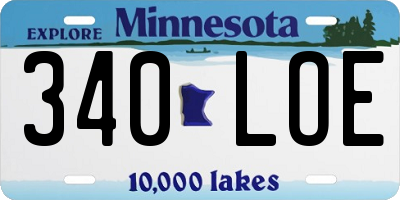 MN license plate 340LOE