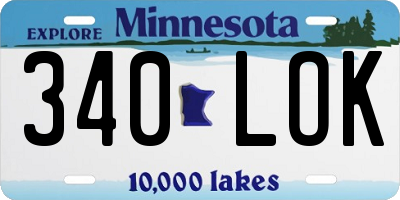 MN license plate 340LOK