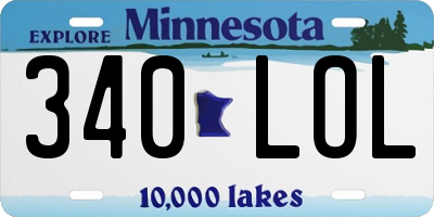 MN license plate 340LOL