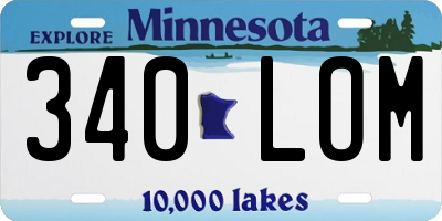 MN license plate 340LOM