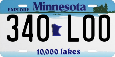MN license plate 340LOO