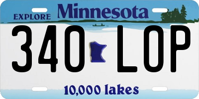 MN license plate 340LOP
