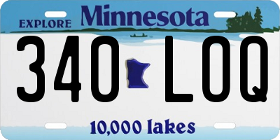 MN license plate 340LOQ