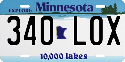 MN license plate 340LOX