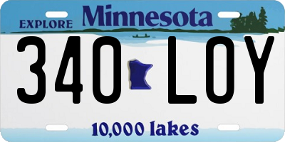MN license plate 340LOY