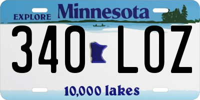 MN license plate 340LOZ