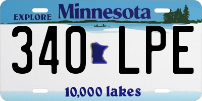 MN license plate 340LPE