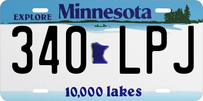 MN license plate 340LPJ