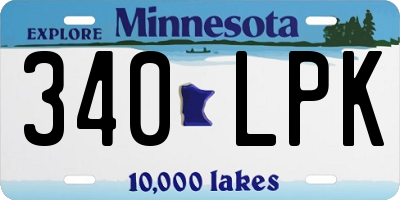 MN license plate 340LPK