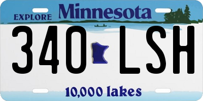 MN license plate 340LSH