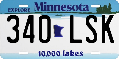 MN license plate 340LSK