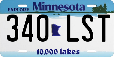 MN license plate 340LST