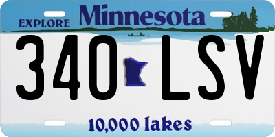 MN license plate 340LSV