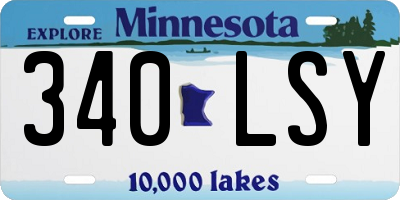 MN license plate 340LSY