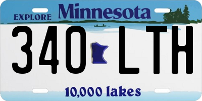 MN license plate 340LTH