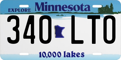 MN license plate 340LTO