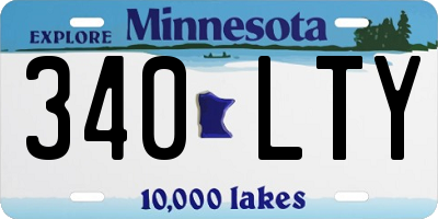 MN license plate 340LTY